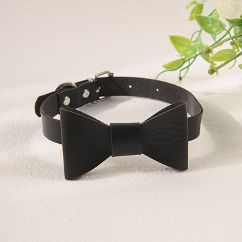 Bőrből készült nyaklánc masni formájú dizájnnal, kulcscsont-nyaklánc, elektroplatált felület