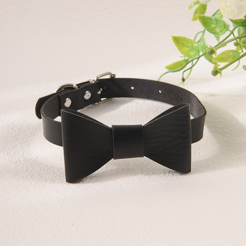 Bőrből készült nyaklánc masni formájú dizájnnal, kulcscsont-nyaklánc, elektroplatált felület