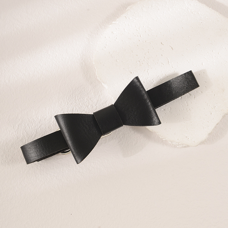 Bőrből készült nyaklánc masni formájú dizájnnal, kulcscsont-nyaklánc, elektroplatált felület