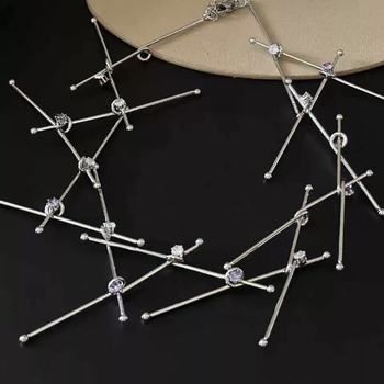 Metalno koljeno s kubanskim lancem, geometrijski oblik, privjesak od titan čelika, višeslojno