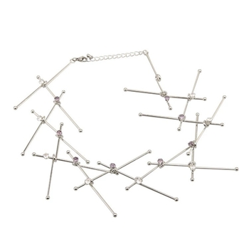 Metalno koljeno s kubanskim lancem, geometrijski oblik, privjesak od titan čelika, višeslojno