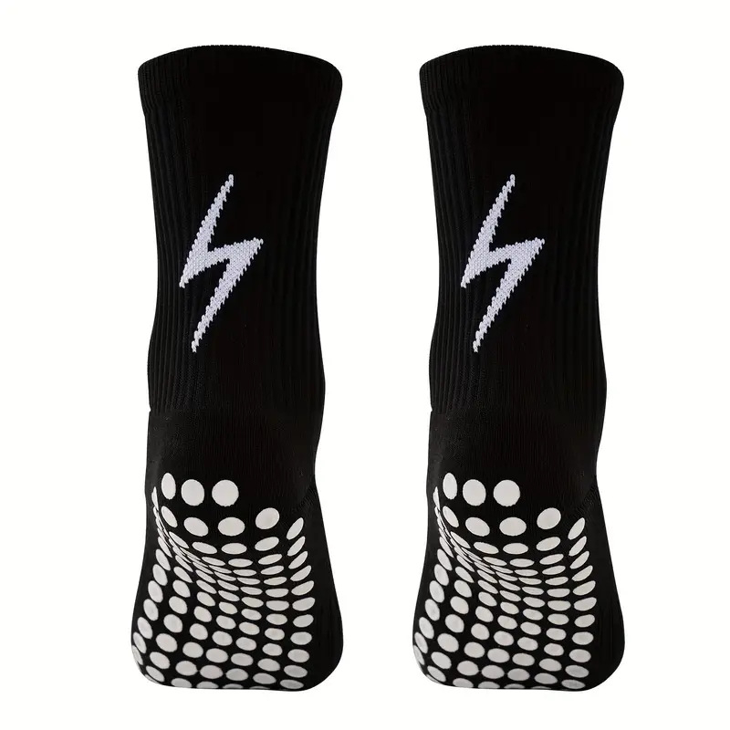 Középszárú futball zokni meccsekre és edzésekhez, imitáció nylon anyag, vastag törölköző-szerű textúra, pöttyös csúszásmentes felület
