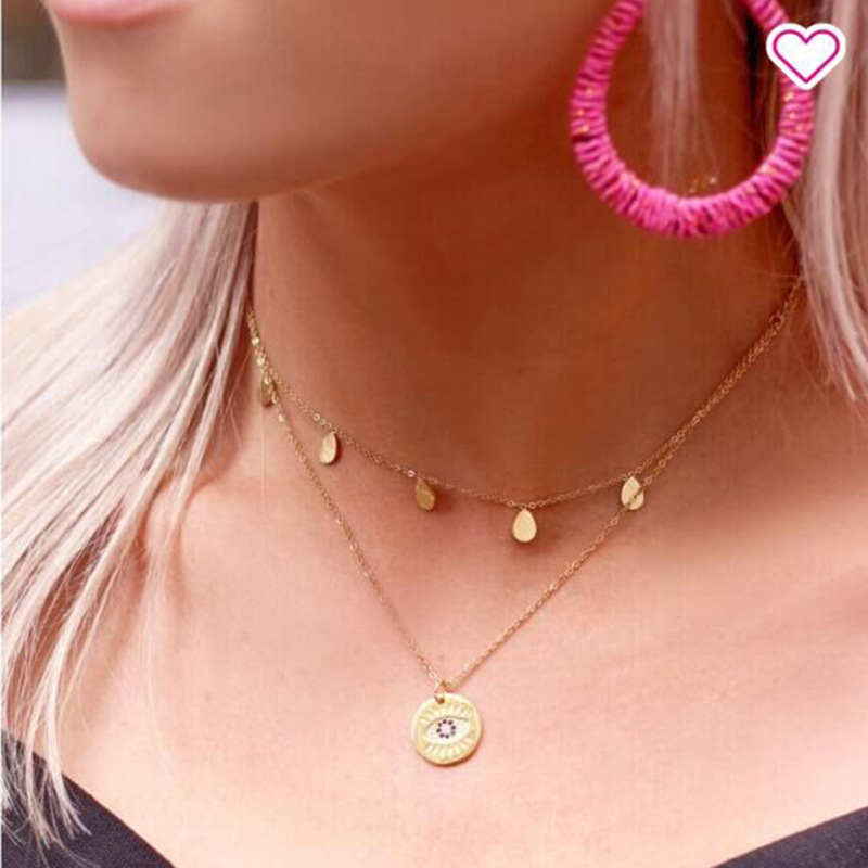 Choker ogrlica od bakra sa cirkonima, tkanim lancem, privjesak od titan čelika, Vitafend, ženski stil