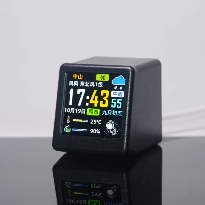 WiFi интелигентен часовник 56-то поколение – метеорологична станция, прогноза за времето, външно захранване, пластмасов корпус