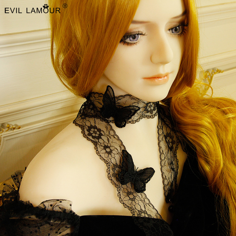 Pillangó motívumos nyaklánc | Kordból készült, kézzel készített | Evil Lamour JL-59-1