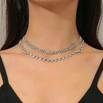 Яка-огърлица с Rhinestone и Swarovski кристал висулка, тегло 18 g, верига Regular chain, стил Fashion Commuter