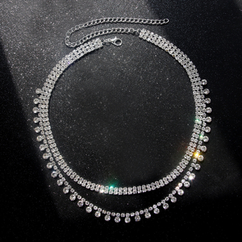 Яка-огърлица с Rhinestone и Swarovski кристал висулка, тегло 18 g, верига Regular chain, стил Fashion Commuter