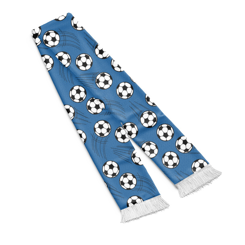 Fular pentru fani fotbal cu imprimare logo personalizabil; materiale: țesătură ochi de pasăre, acrilic, satin; imprimare logo disponibil; potrivit pentru meciuri de fotbal