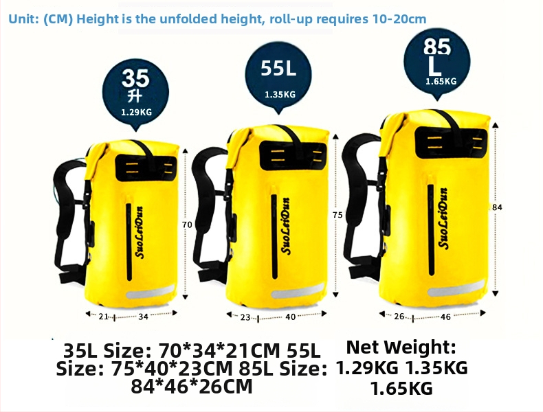 Solayton nepremokavý batoh na outdoorové aktivity, unisex, PVC materiál, PU podšívka