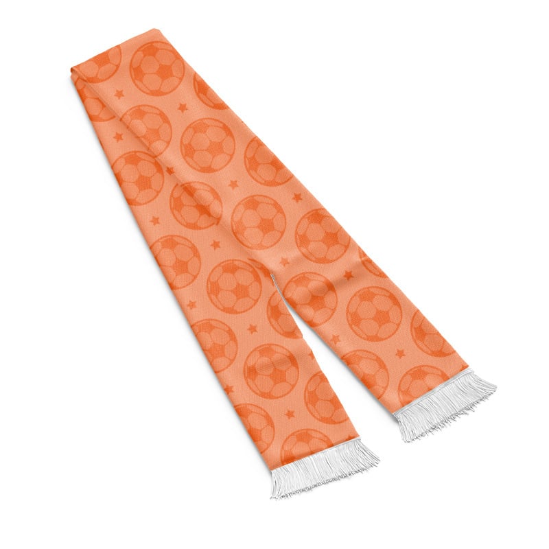 Șal personalizat de fotbal cu motiv imprimat de baschet, materiale: țesătură de tip bird's eye, acrilic, satin, cod produs FT-001