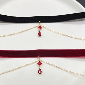 Ръчно изработено колие за врата от кадифе, капковидна форма, лек луксозен стил, пролет 2024, Guangzhou произход