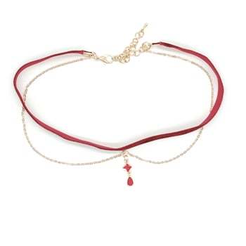 Ръчно изработено колие за врата от кадифе, капковидна форма, лек луксозен стил, пролет 2024, Guangzhou произход