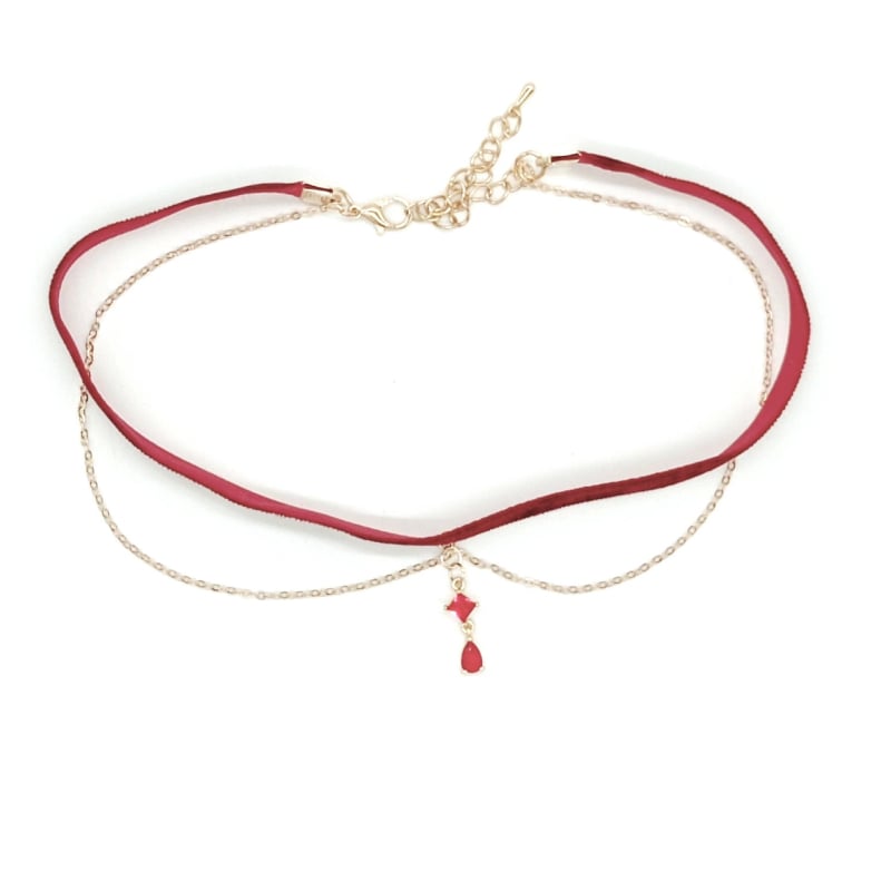 Ръчно изработено колие за врата от кадифе, капковидна форма, лек луксозен стил, пролет 2024, Guangzhou произход