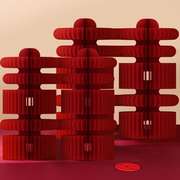 Сватбени хартиени honeycomb топки – 3D фотопроп за маса, украса Jiujian