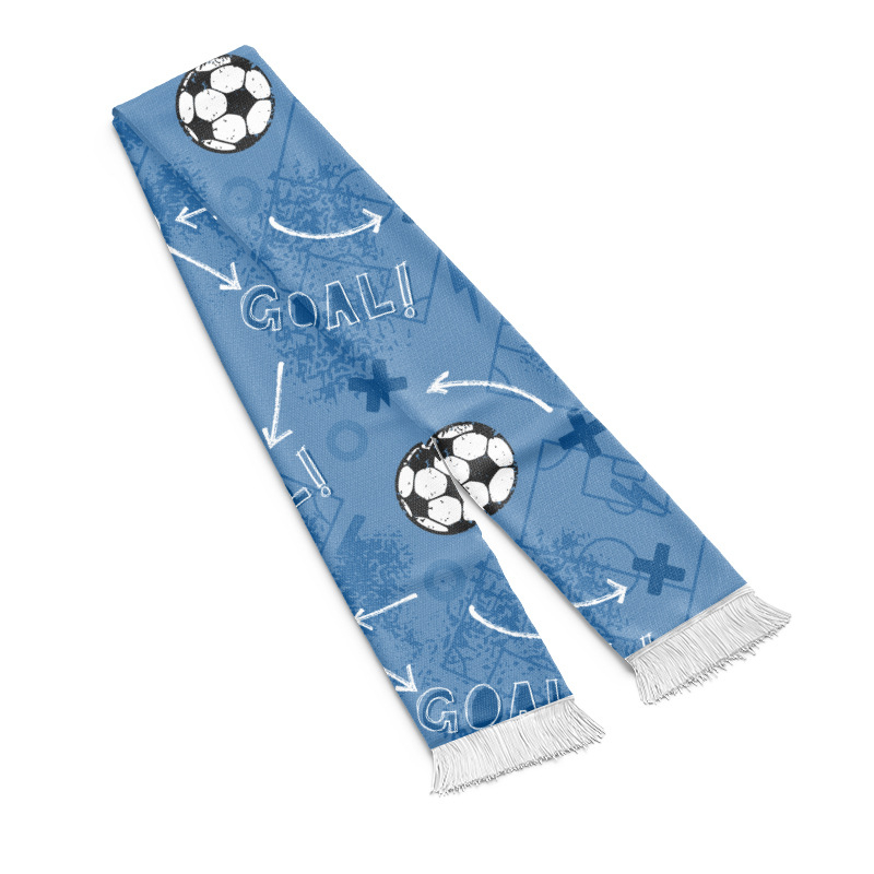 Șal de fotbal, personalizabil cu imprimare de logo, OEM FT-001; materiale: țesătură cu ochi de pasăre, acrilic, satin; procesare personalizată: da; imprimare logo: disponibil; potrivit pentru fotbal