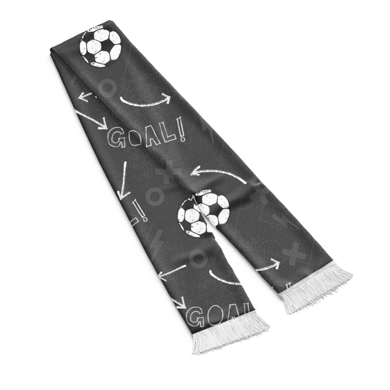 Șal de fotbal, personalizabil cu imprimare de logo, OEM FT-001; materiale: țesătură cu ochi de pasăre, acrilic, satin; procesare personalizată: da; imprimare logo: disponibil; potrivit pentru fotbal