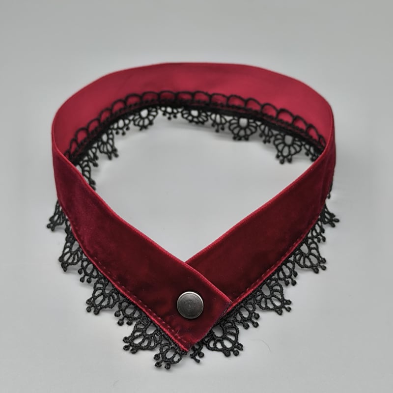 Чокър колие с кадифена дантела и ключична верига, широк ръб, семпъл елегантен дизайн • Материал: Друго • Стил: Друго • Вид: Яка