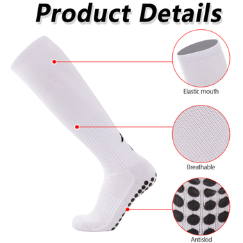 Magas szárú futball zokni, uniszex, légáteresztő, csúszásmentes, vastag terry alj, poliészter