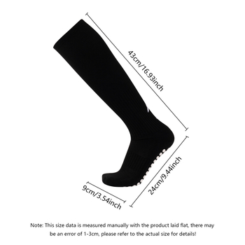 Magas szárú futball zokni, uniszex, légáteresztő, csúszásmentes, vastag terry alj, poliészter