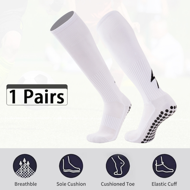 Magas szárú futball zokni, uniszex, légáteresztő, csúszásmentes, vastag terry alj, poliészter