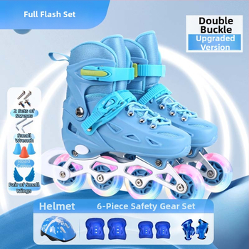 Dječji set inline skatera za početnike - gornji PU dio s mrežom, kotači u jednom nizu
