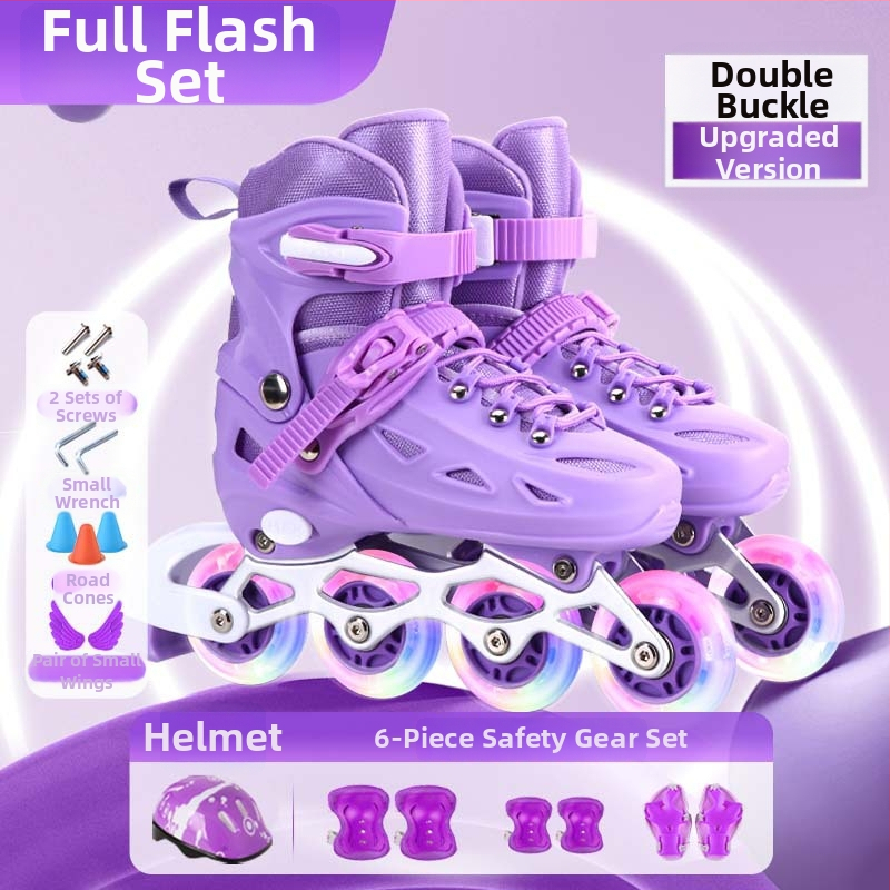Dječji set inline skatera za početnike - gornji PU dio s mrežom, kotači u jednom nizu