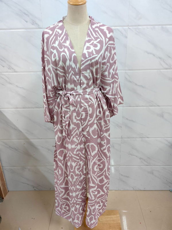 Női hosszú strand kardigán napvédő funkcióval, nyomtatott mintával | nyaraláshoz, anyag rayon, bélés pamut, 300 GSM