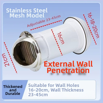 Eastern PP prie steny spätný ventil s krytom proti dažďu pre vonkajšiu kuchynskú digestor, model 048, moderný minimalistický štýl