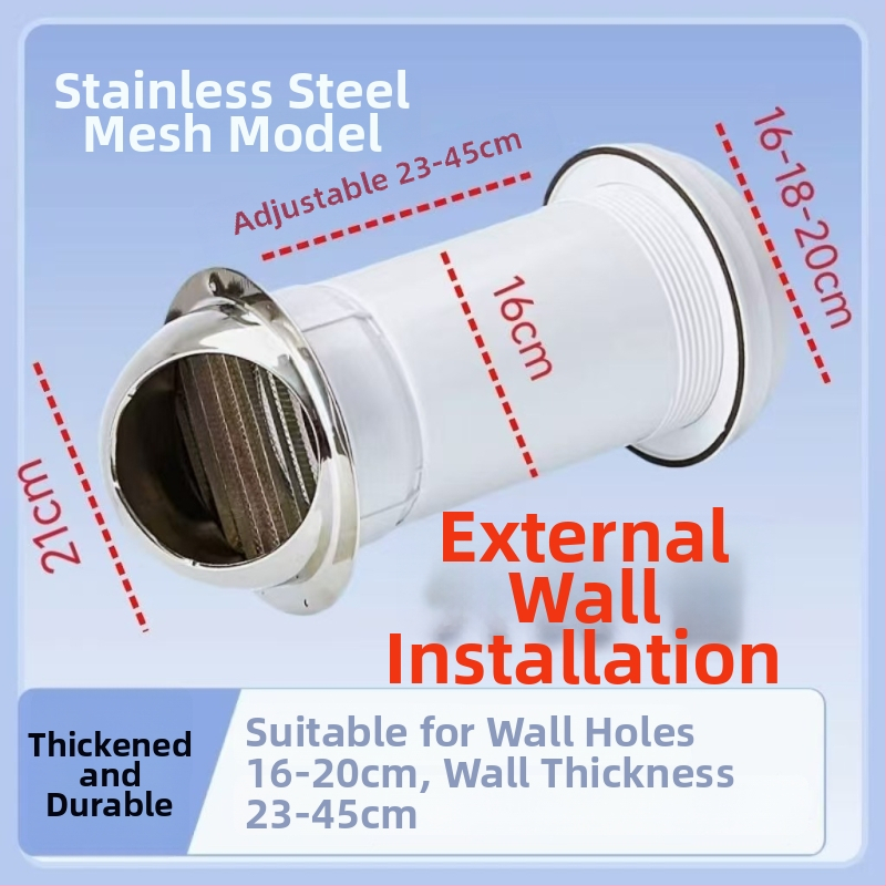 Eastern PP prie steny spätný ventil s krytom proti dažďu pre vonkajšiu kuchynskú digestor, model 048, moderný minimalistický štýl