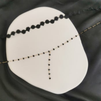 Огърлица за ключицата в корейски стил с дантелен дизайн