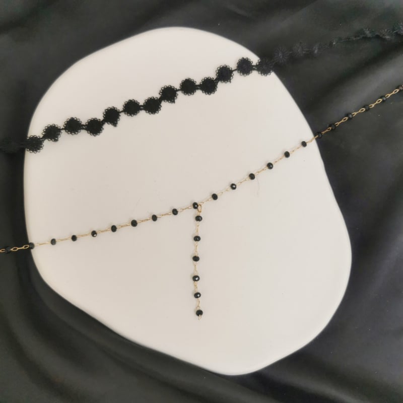 Огърлица за ключицата в корейски стил с дантелен дизайн