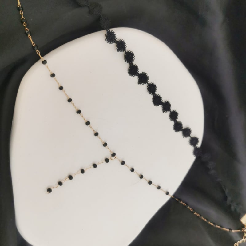 Огърлица за ключицата в корейски стил с дантелен дизайн