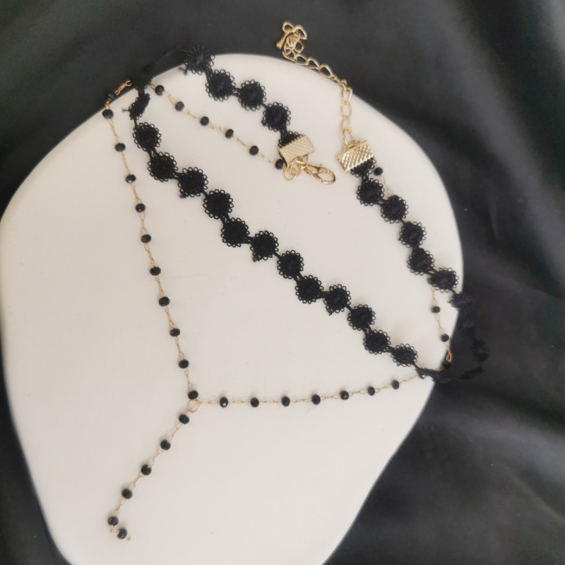 Огърлица за ключицата в корейски стил с дантелен дизайн