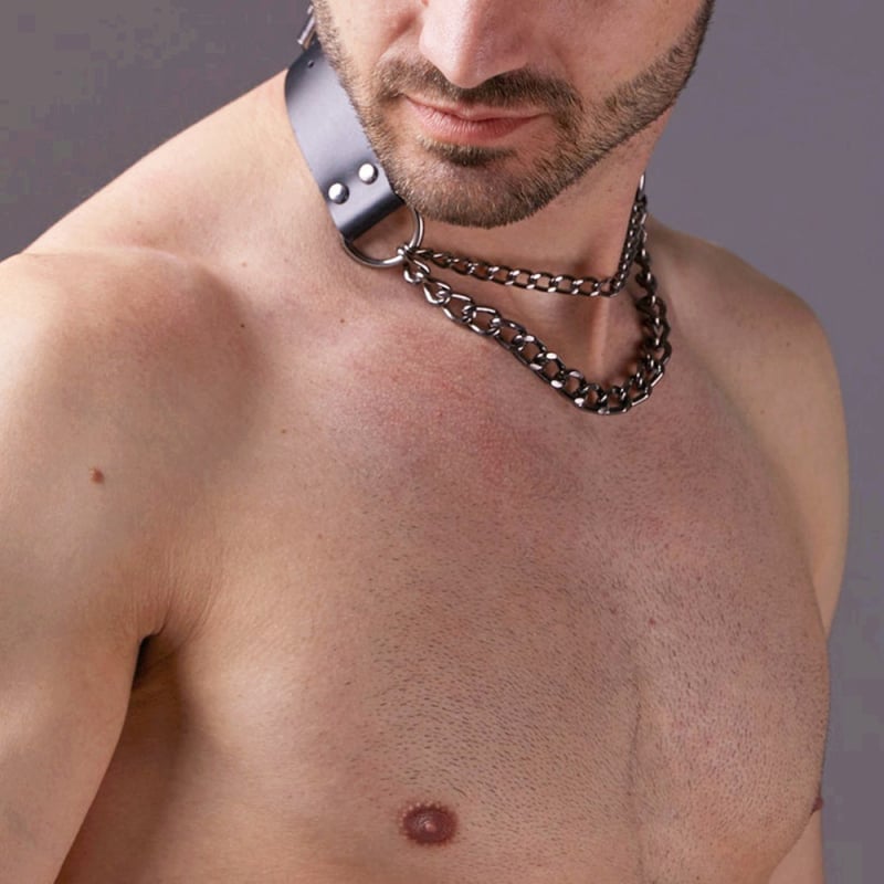 Punk Gothic stílusú nyaklánc gallér, ötvözet, csavarodott lánc, 31–40 cm, uniszex