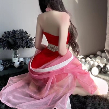 Hanfu inspirirani seksi set donjeg rublja s topom bez naramenica i hip-suknjom u uniformnom stilu za žene
