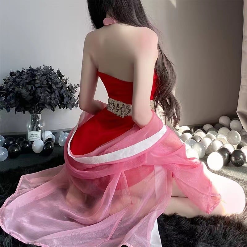 Hanfu inspirirani seksi set donjeg rublja s topom bez naramenica i hip-suknjom u uniformnom stilu za žene