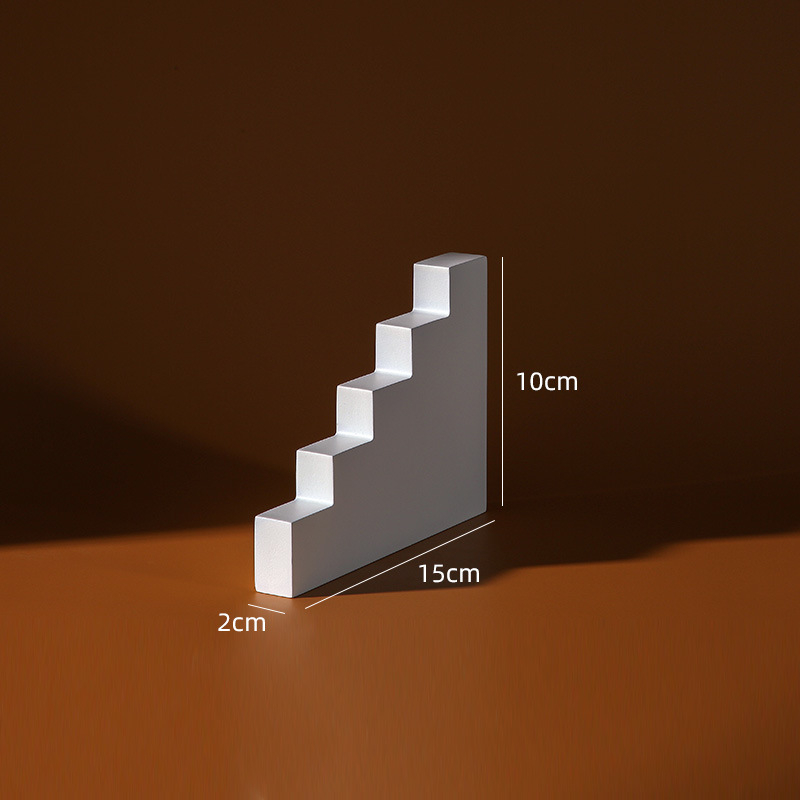 Pozadinski ukrasi za fotografiju: geometrijske male stepenice rekvizita; materijali: smola ili MDF; model: Male stepenice; težina: 1; marka: Green Craftsman