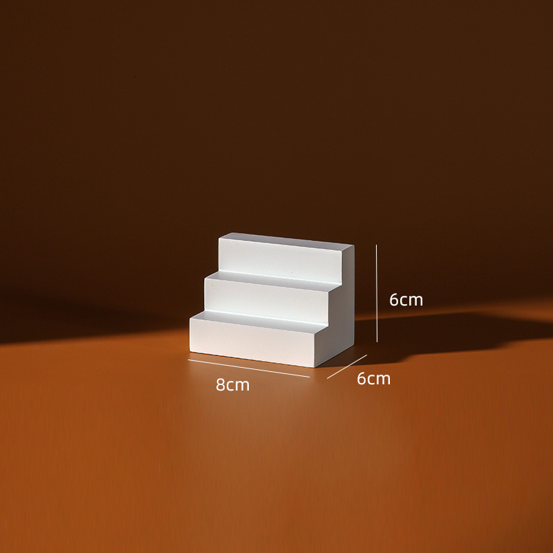 Pozadinski ukrasi za fotografiju: geometrijske male stepenice rekvizita; materijali: smola ili MDF; model: Male stepenice; težina: 1; marka: Green Craftsman