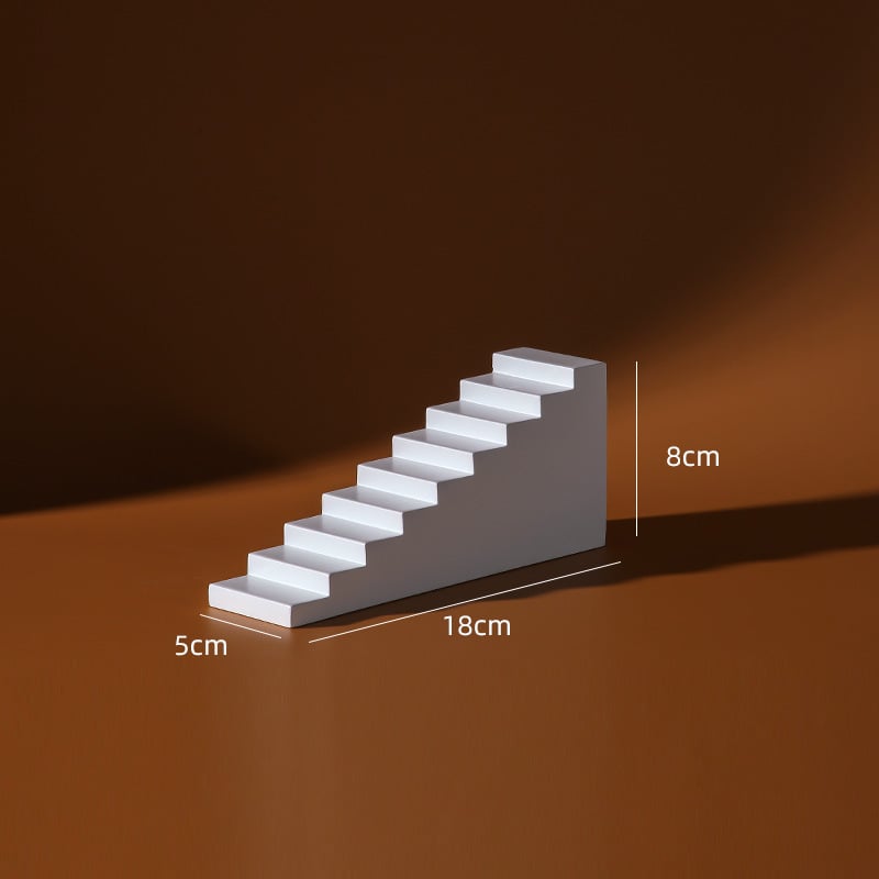 Pozadinski ukrasi za fotografiju: geometrijske male stepenice rekvizita; materijali: smola ili MDF; model: Male stepenice; težina: 1; marka: Green Craftsman