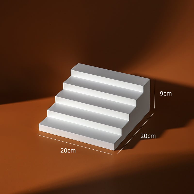 Pozadinski ukrasi za fotografiju: geometrijske male stepenice rekvizita; materijali: smola ili MDF; model: Male stepenice; težina: 1; marka: Green Craftsman