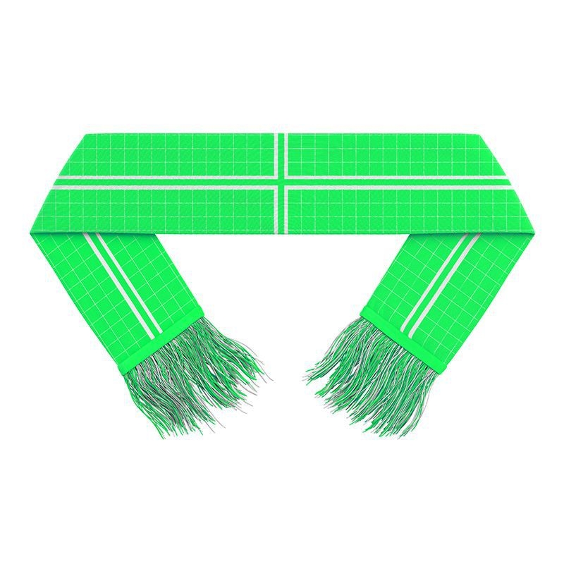 Fular de fan pentru fotbal – personalizabil; Material: țesătură Bird's-eye, acrilic și satin; Tipărire logo disponibilă; Potrivit pentru fotbal