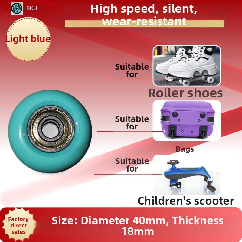 40 mm PU kotači za Heelys cipele, igračke, prtljaga i namještaj, roleri – set od 2 kom.