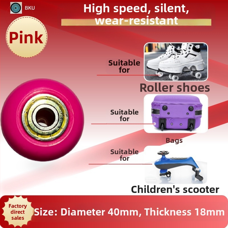 40 mm PU kotači za Heelys cipele, igračke, prtljaga i namještaj, roleri – set od 2 kom.