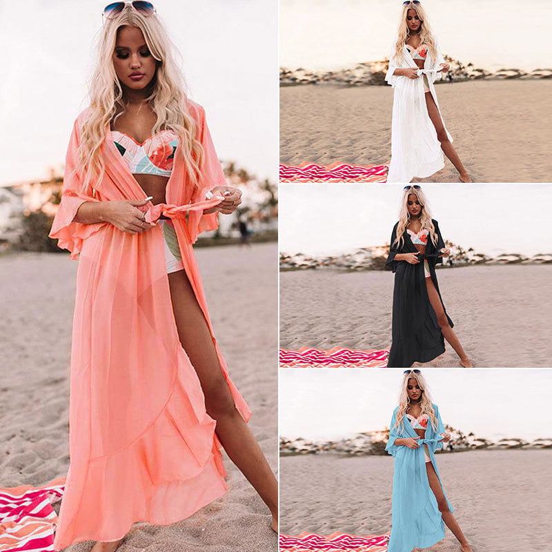 Šifonski plažni kardigan za plažu, podstava 100% poliester, težina tkanine 210 g/m², plažni stil