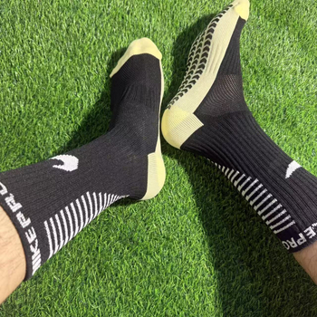 Poliészter-pamut futball zokni, középmagas, csúszásmentes