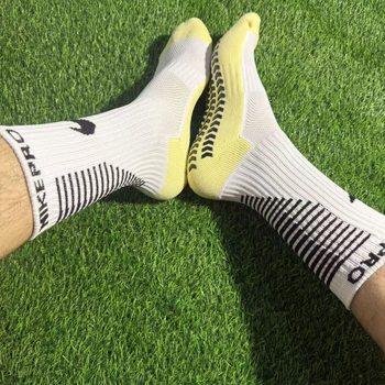 Poliészter-pamut futball zokni, középmagas, csúszásmentes