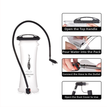 AFISHTOUR Prijenosna sklopiva TPU vodena torba – za outdoor aktivnosti, 1L/2L/3L, vodootporna, hidratacijski ruksak za trčanje, vožnju bicikla, planinarenje i kampiranje