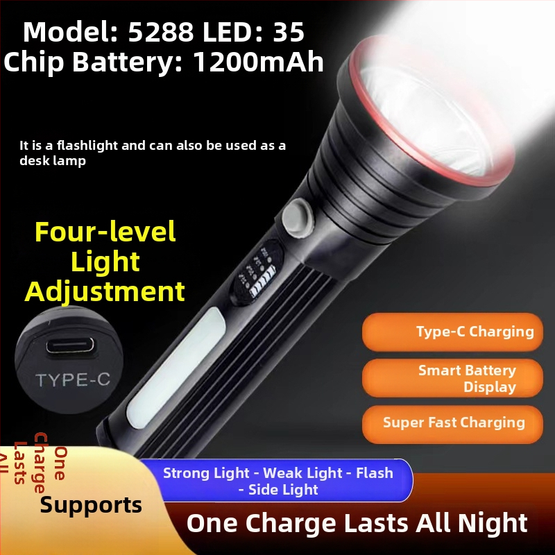 LED svjetiljka od aluminijske legure, baterija 2400mAh, izlazna snaga 50W, domet 50–100 m