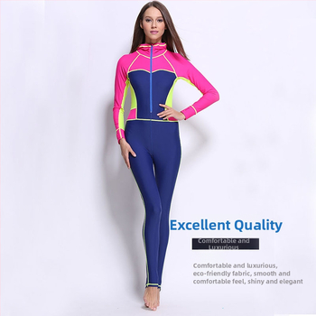 Női egyrészes UV-védett búvárruha, nylon anyagból, hosszú ujjú, búvárkodáshoz és úszáshoz — Yobel