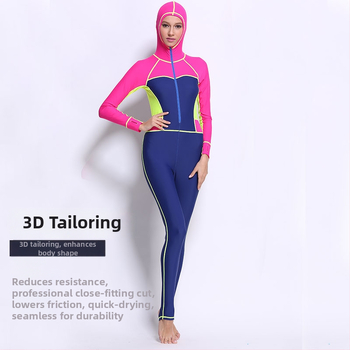 Női egyrészes UV-védett búvárruha, nylon anyagból, hosszú ujjú, búvárkodáshoz és úszáshoz — Yobel